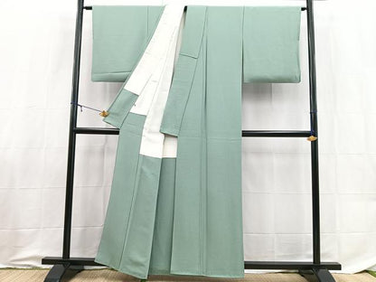 平和屋着物■上質な色無地　薄青色　正絹　逸品　BAAX9025yc