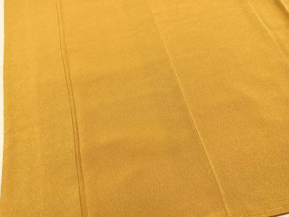 平和屋着物●上質な色無地　作家物　花唐草地紋　金色　正絹　逸品　未使用　BAAX9026yc