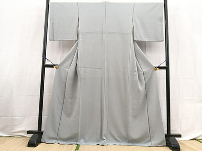 平和屋着物■上質な色無地　灰青色　正絹　逸品　BAAX9028yc