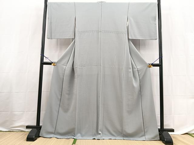 平和屋着物■上質な色無地　灰青色　正絹　逸品　BAAX9028yc