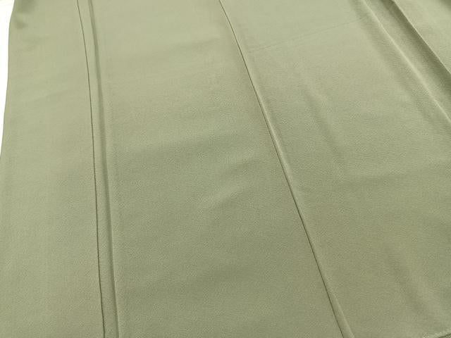 平和屋着物●上質な色無地　深川鼠色　反端付き　正絹　逸品　BAAX9033yc