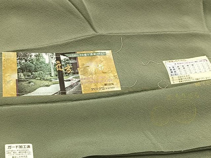 平和屋着物●上質な色無地　深川鼠色　反端付き　正絹　逸品　BAAX9033yc
