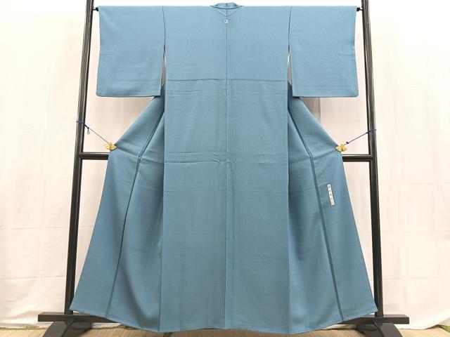平和屋着物●本加賀友禅作家　藤村建雄監修　色無地　花唐草地紋　薄縹色　証紙付き　正絹　逸品　BAAX9039yc