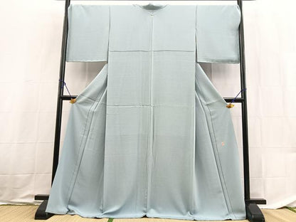 平和屋着物●上質な色無地　作家物　秘色色　ロング丈　正絹　逸品　未使用　BAAX9042yc