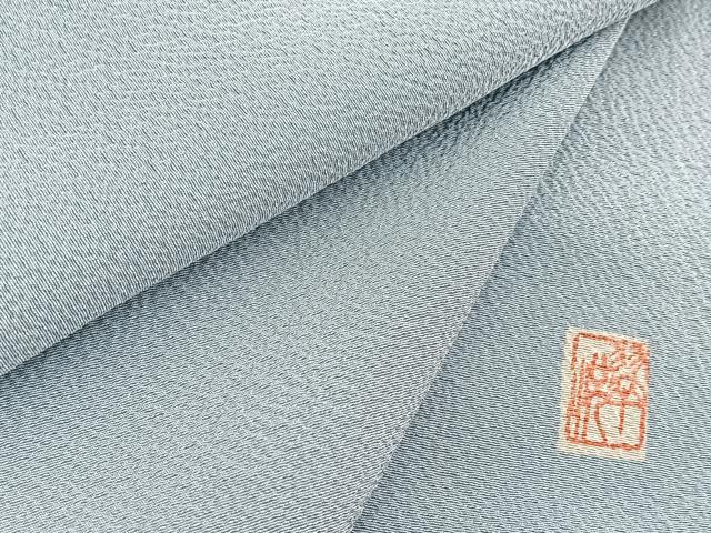 平和屋着物●上質な色無地　作家物　秘色色　ロング丈　正絹　逸品　未使用　BAAX9042yc