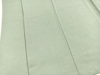 平和屋着物●上質な色無地　草花地紋　千草色　正絹　逸品　BAAX9043yc