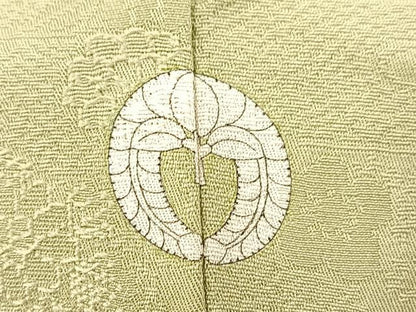 平和屋着物●上質な色無地　吉祥花地紋　裏柳色　正絹　逸品　未使用　BAAX9044yc