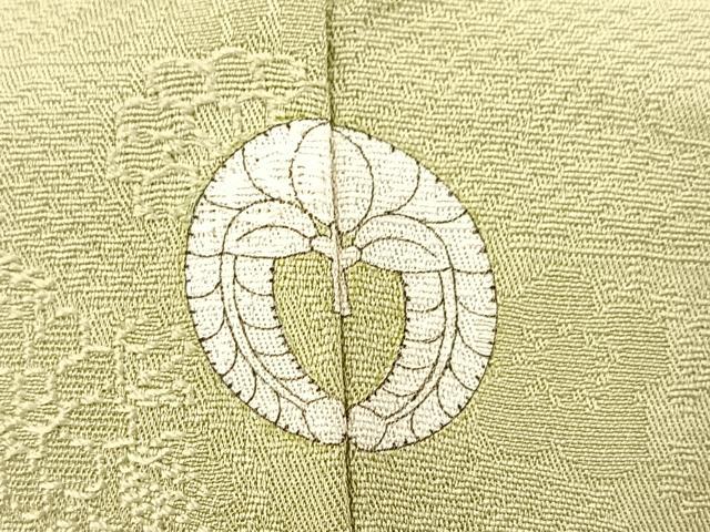 平和屋着物●上質な色無地　吉祥花地紋　裏柳色　正絹　逸品　未使用　BAAX9044yc
