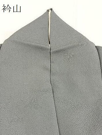 平和屋着物●上質な色無地　花地紋　鉄御納戸色　正絹　逸品　BAAX9045yc