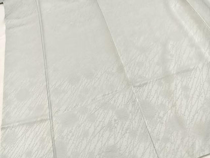 平和屋着物●上質な色無地　抽象地紋　白鼠色　正絹　逸品　未使用　BAAX9046yc