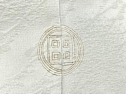 平和屋着物●上質な色無地　抽象地紋　白鼠色　正絹　逸品　未使用　BAAX9046yc