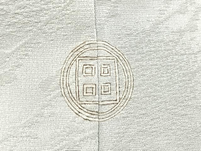 平和屋着物●上質な色無地　抽象地紋　白鼠色　正絹　逸品　未使用　BAAX9046yc