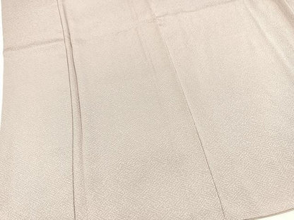 平和屋着物■上質な色無地　紗綾形地紋　三趣染草木染　鴇鼠色　正絹　逸品　BAAX9048yc