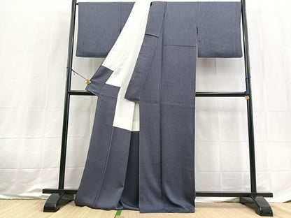 平和屋着物●上質な色無地　褐色　ロング丈　正絹　逸品　BAAX9049yc