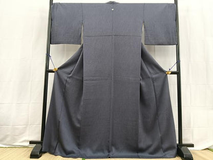 平和屋着物●上質な色無地　褐色　ロング丈　正絹　逸品　BAAX9049yc
