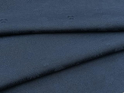 平和屋着物●上質な色無地　草花地紋　紺青色　正絹　逸品　未使用　BAAX9050yc