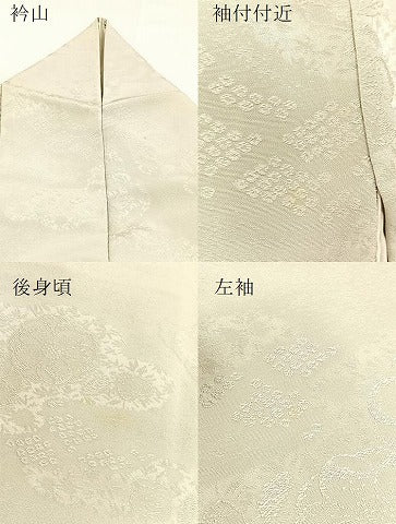 平和屋着物●上質な色無地　辻が花地紋　絹鼠色　正絹　逸品　BAAX9051yc