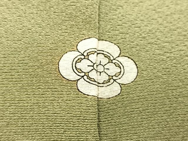 平和屋着物●上質な色無地　山葵色　正絹　逸品　BAAX9054yc