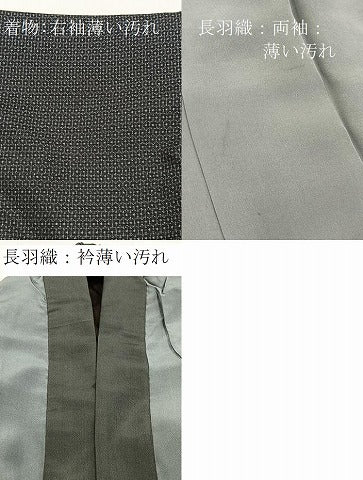 平和屋着物■男性　本場大島紬　アンサンブル　長襦袢(袷)セット　80亀甲　総詰め　正絹　逸品　未使用　BAAX9060yc