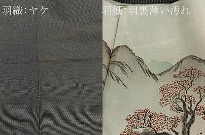 平和屋着物■男性　本場大島紬　アンサンブル　横段文　長羽織　正絹　逸品　BAAX9063yc