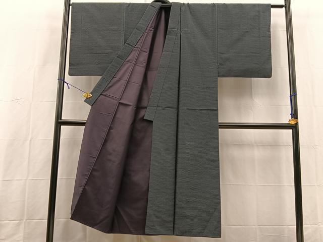 平和屋着物■男性　本場大島紬　アンサンブル　亀甲文　長羽織　正絹　逸品　BAAX9065yc