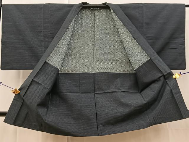 平和屋着物■男性　本場大島紬　アンサンブル　亀甲文　長羽織　正絹　逸品　BAAX9065yc