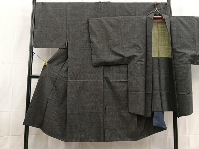 平和屋着物●男性　本場大島紬　アンサンブル　割込み絣　長羽織　正絹　逸品　BAAX9067yc