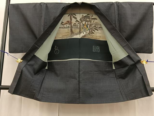 平和屋着物■男性　本場大島紬　アンサンブル　100亀甲　総詰め　長羽織　正絹　逸品　未使用　BAAX9068yc