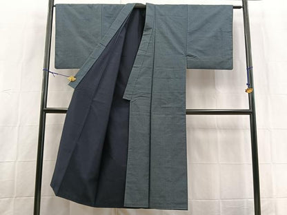 平和屋着物■男性　本場大島紬　アンサンブル　100亀甲　総詰め　長羽織　正絹　逸品　BAAX9070yc