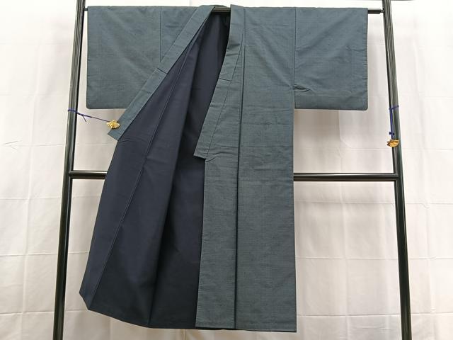 平和屋着物■男性　本場大島紬　アンサンブル　100亀甲　総詰め　長羽織　正絹　逸品　BAAX9070yc