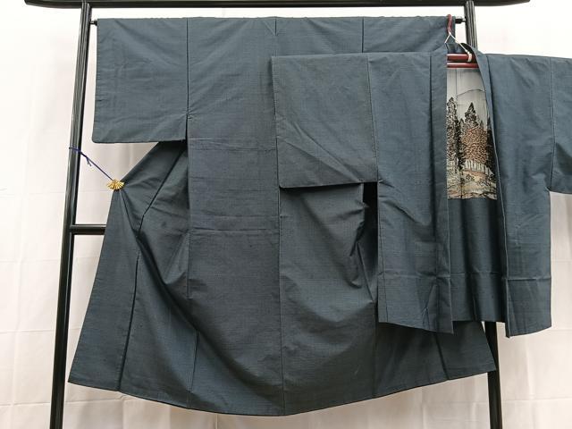 平和屋着物■男性　本場大島紬　アンサンブル　100亀甲　総詰め　長羽織　正絹　逸品　BAAX9070yc
