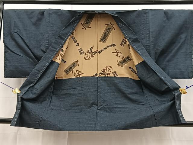 平和屋着物○男性 本場大島紬 アンサンブル 100亀甲 総詰め 正絹 逸品