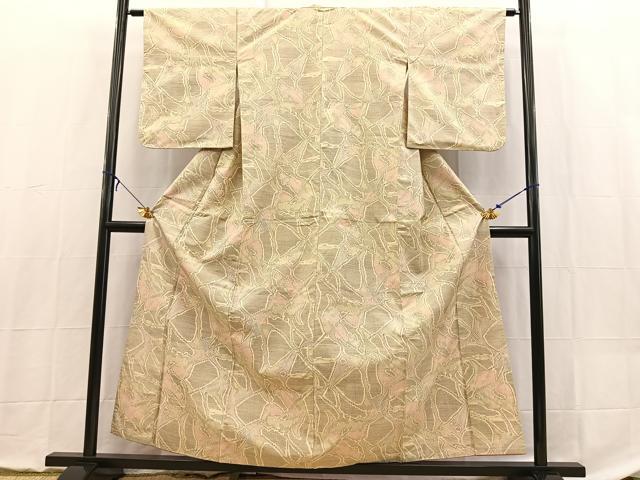 平和屋着物■上質な紬　抽象文　正絹　逸品　BAAX9077yc