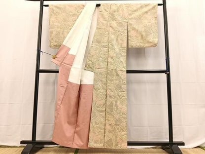 平和屋着物■上質な紬　抽象文　正絹　逸品　BAAX9077yc