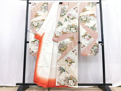 平和屋着物■豪華振袖　駒刺繍　飾花文　金彩　鈴乃屋扱い　正絹　逸品　BAAX9079yc