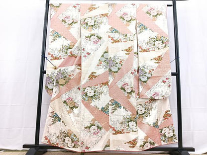 平和屋着物■豪華振袖　駒刺繍　飾花文　金彩　鈴乃屋扱い　正絹　逸品　BAAX9079yc