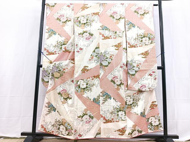 平和屋着物■豪華振袖　駒刺繍　飾花文　金彩　鈴乃屋扱い　正絹　逸品　BAAX9079yc