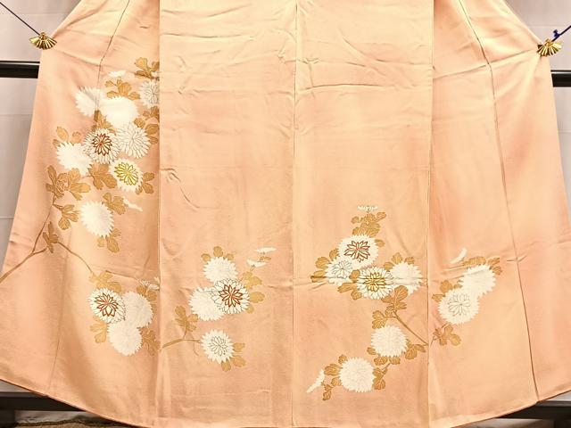 平和屋着物■訪問着　駒刺繍　菊花文　暈し染め　金彩　正絹　逸品　BAAX9084yc