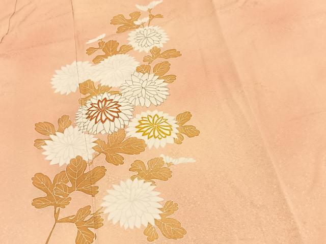 平和屋着物■訪問着　駒刺繍　菊花文　暈し染め　金彩　正絹　逸品　BAAX9084yc