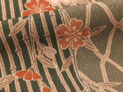平和屋着物■小紋　草花文　洗える着物　BAAX9088yc
