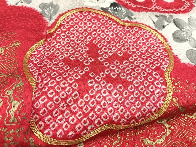 平和屋着物■訪問着　駒刺繍　絞り　枝梅文　金彩　正絹　逸品　BAAX9091yc