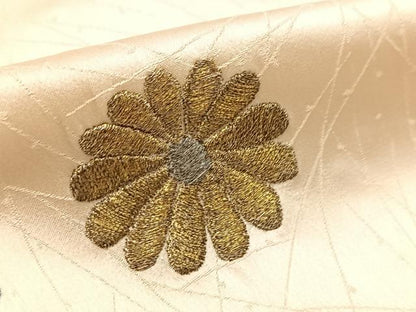 平和屋着物■訪問着　総刺繍　菊花文　金銀糸　正絹　逸品　BAAX9093yc