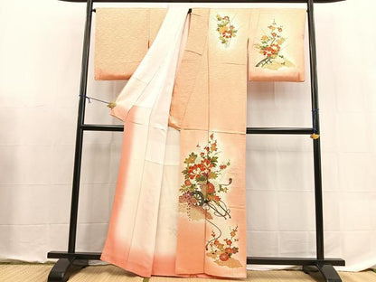 平和屋着物■訪問着　駒刺繍　花車文　暈し染め　金彩　正絹　逸品　BAAX9095yc