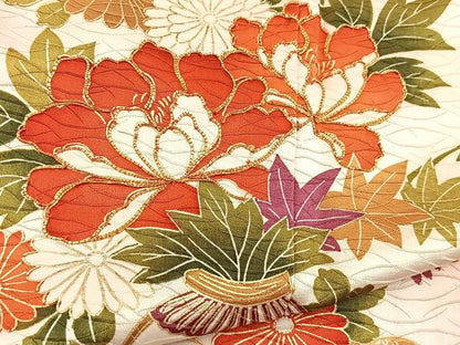 平和屋着物■訪問着　駒刺繍　花車文　暈し染め　金彩　正絹　逸品　BAAX9095yc