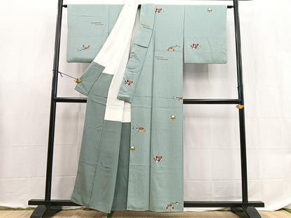 平和屋着物■上質な小紋　簪　正絹　逸品　BAAX9096yc