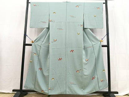 平和屋着物■上質な小紋　簪　正絹　逸品　BAAX9096yc