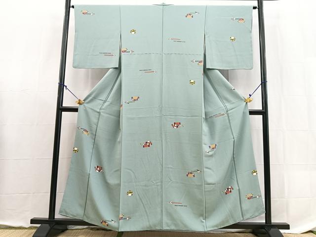 平和屋着物■上質な小紋　簪　正絹　逸品　BAAX9096yc