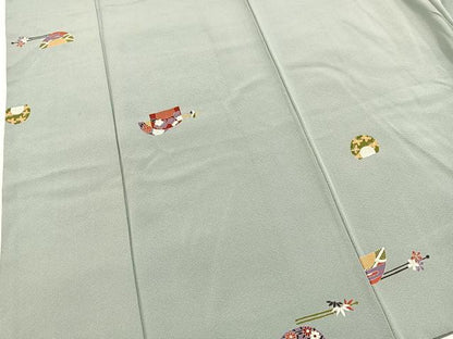 平和屋着物■上質な小紋　簪　正絹　逸品　BAAX9096yc