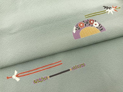 平和屋着物■上質な小紋　簪　正絹　逸品　BAAX9096yc