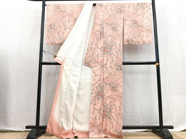 平和屋着物■上質な小紋　草花文　暈し染め　正絹　逸品　未使用　BAAX9098yc